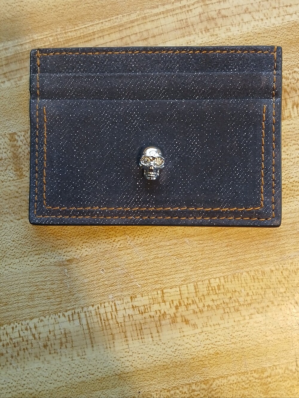 Alexander McQueen NWOT Denim Card Holder RARE - Picture 2 of 4